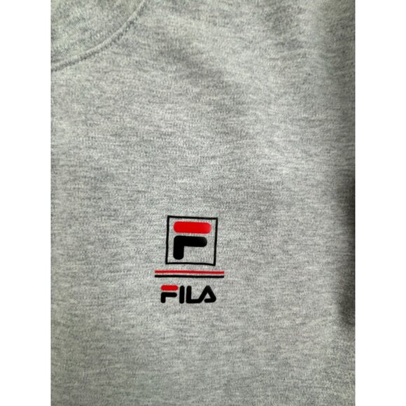 Fila Long Sleeve Crewneck Sweatshirt Gray Mens Medium log Comfort Pullover - Picture 4 of 8